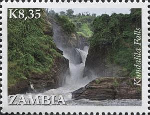 Stamp, Kundalila Falls, Zambia,  , Waterfalls