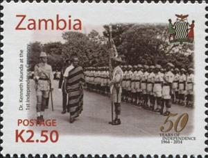 Stamp, 50th Anniversary of Independence of Zambia, Zambia,  , Anniversaries and Jubilees