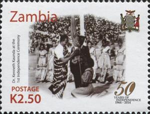Stamp, 50th Anniversary of Independence of Zambia, Zambia,  , Anniversaries and Jubilees