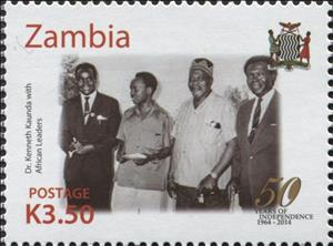 Stamp, 50th Anniversary of Independence of Zambia, Zambia,  , Anniversaries and Jubilees