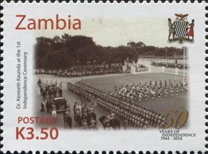 Stamp, 50th Anniversary of Independence of Zambia, Zambia,  , Anniversaries and Jubilees