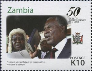 Stamp, 50th Anniversary of Independence of Zambia, Zambia,  , Anniversaries and Jubilees