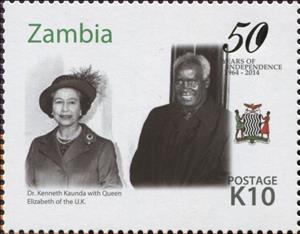 Stamp, 50th Anniversary of Independence of Zambia, Zambia,  , Anniversaries and Jubilees