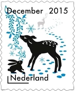 Stamp, Deer, Netherlands,  