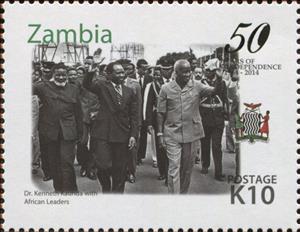 Stamp, 50th Anniversary of Independence of Zambia, Zambia,  , Anniversaries and Jubilees