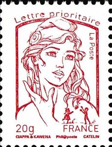 Stamp, Marianne de Ciappa et Kawena, France,  