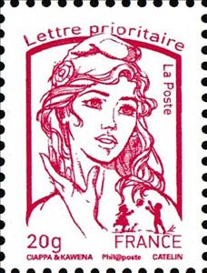 Stamp, Marianne de Ciappa et Kawena, France,  
