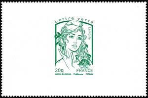 Stamp, Marianne de Ciappa et Kawena, France,  