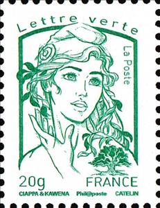 Stamp, Marianne de Ciappa et Kawena, France,  