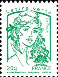 Stamp, Marianne de Ciappa et Kawena, France,  