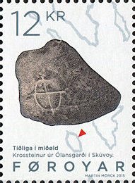 Stamp, Christian crucifixes, Faroe Islands,  