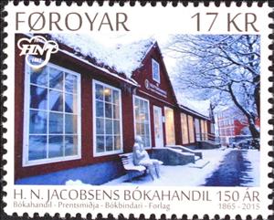 Stamp, Bookstore outside, Faroe Islands,  