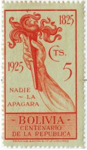 Stamp, Torch of Eternal Freedom, Bolivia,  , Hands