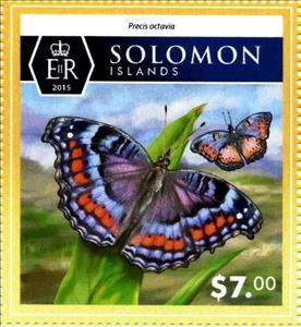 Stamp, Precis octavia, Solomon Islands,  , Butterflies, Insects