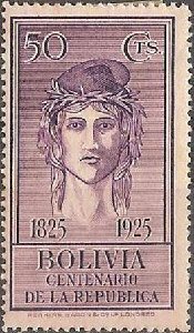 Stamp, Liberty head, Bolivia,  