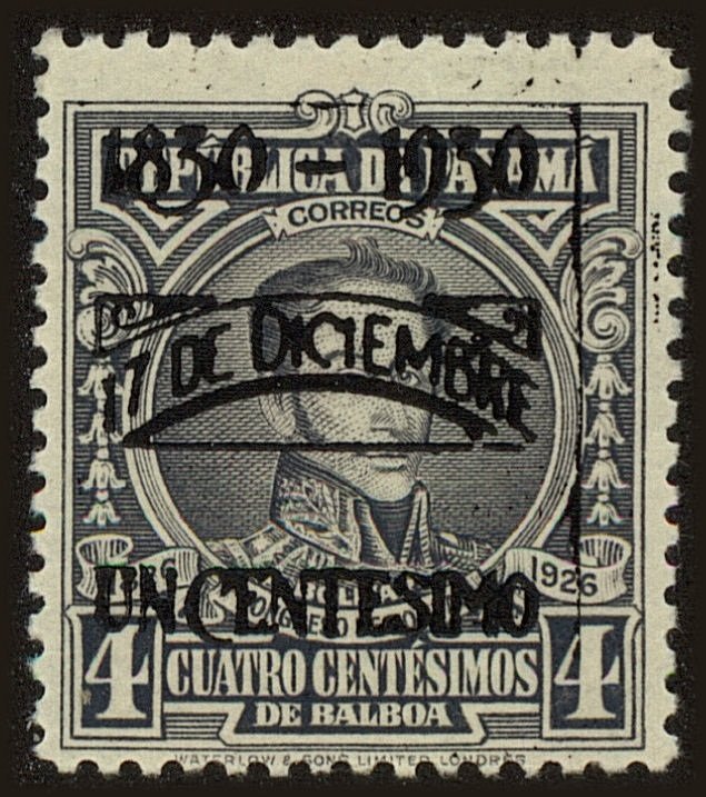 Overprinted "1830 - 1930 17 DE DICIEMBRE UN CENTESIMO" and …