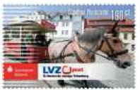 Stamp, Sparkasse Döbeln Pferderennbahn, Germany, Modern Private Post Offices,  , Advertisements, Buildings