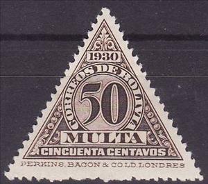 Stamp, Drawing numbers, Bolivia,  , Numbers, Triangle Stamps