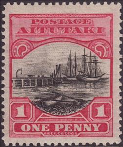 Stamp, Harbor of Avarua, Aitutaki,  , Ports
