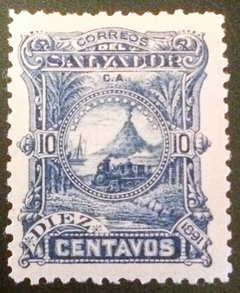 Locomotive and volcano