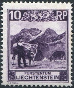 Stamp, Alp at the Bettlerjoch, Liechtenstein,  