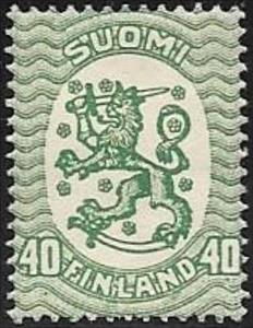 Stamp, Definitive series I: Lion type m/17, Finland,  