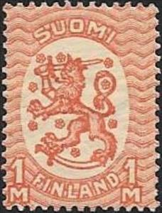 Stamp, Definitive series I. Watermark posthorn, Finland,  