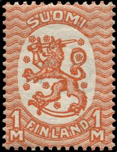 Stamp, Definitive series I. Watermark posthorn, Finland,  