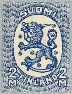 Stamp, Definitive series I. Watermark swastika, Finland,  