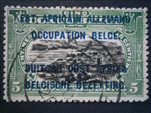 Stamp, Type 'Mols' bilingual stamps with overprint, Ruanda-Urundi,  