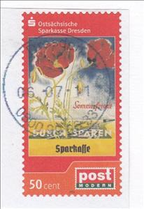 Stamp, Sparkasse, Germany, Modern Private Post Offices,  , Advertisements
