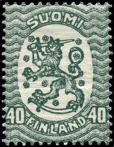 Stamp, Definitive series I. Watermark posthorn, Finland,  