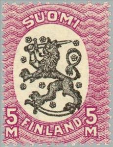 Stamp, Definitive series I. Watermark swastika, Finland,  