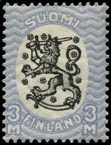 Stamp, Definitive series I. Watermark posthorn, Finland,  