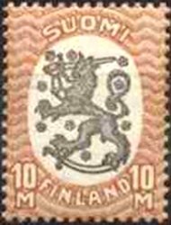 Stamp, Definitive series I. Watermark posthorn, Finland,  