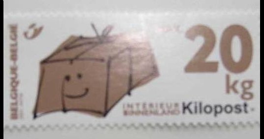 Stamp, Parcel Post Stamp: Kilopost left + right imperf, Belgium,  