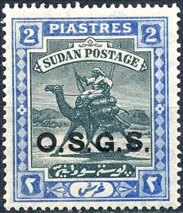 Stamp, Postman with Dromedary (Camelus dromedarius), Sudan,  