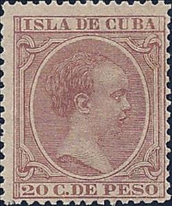 Stamp, King Alfonso XIII, Cuba,  