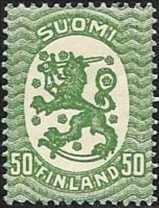 Stamp, Definitive series I: Lion type m/17, Finland,  