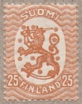Stamp, Definitive series I. Watermark swastika, Finland,  