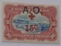 Overprint A.O. on Belgian congo stamp BE-CD 73