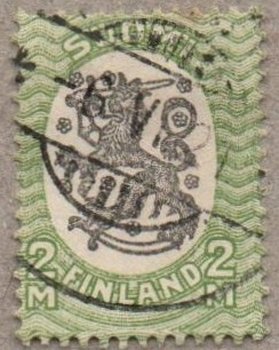 Stamp, Definitive series I: Lion type m/17, Finland,  