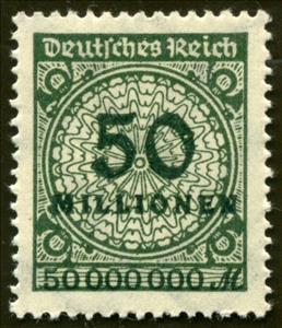 Stamp, Value in "Millionen", German Realm,  