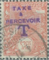 Handstamped postage due stamp