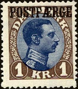 Stamp, King Cristian X overprinted POSTFAERGE, Denmark,  , Kings