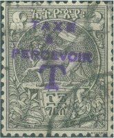 Handstamped postage due stamp
