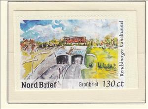 Stamp, Rendsburger Kanaltunnel, Germany, Modern Private Post Offices,  
