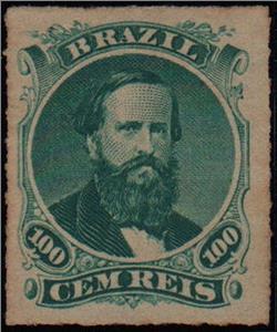 Stamp, Emperor Dom Pedro II, Brazil,  