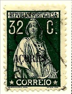Stamp, Ceres retouched engraving, Azores,  