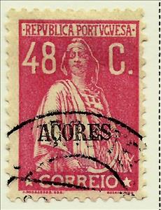 Stamp, Ceres retouched engraving, Azores,  